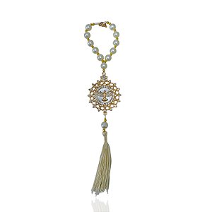 Chaveiro Terço Pérolas Espírito Santo Strass