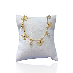 Pulseira Folheada Ouro 18k Espírito Santo Ponto de Luz