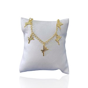 Pulseira Folheada Ouro 18k e Prata 925 Fé