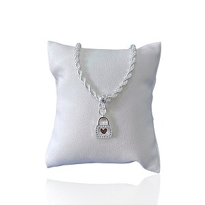 Pulseira Folheada Prata 925 Cordão Baiano Bolsa Cravejada