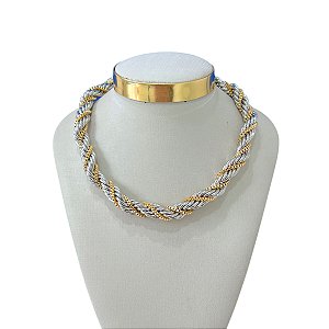 Colar Bijuteria Cordão Baiano Dois Banhos