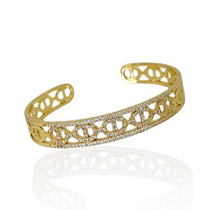 Bracelete Folheado Ouro 18k e Prata 925 Inspired Elos Cravejado