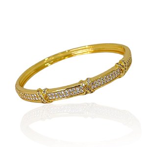 Bracelete Folheado Ouro 18k e Prata 925 Inspired X Cravejado