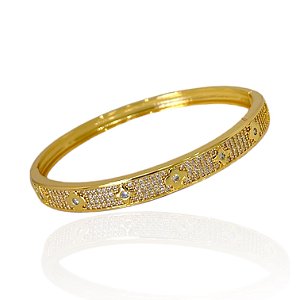 Bracelete Folheado Ouro 18k e Prata 925 Inspired Cravejado