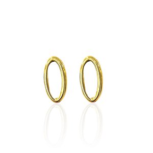 Brinco Folheado Ouro 18k Oval
