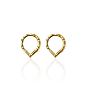Brinco Folheado Ouro 18k Gota