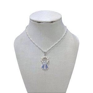 Colar Folheado Ouro 18k e Prata 925 Nossa Senhora Pérola