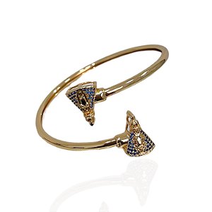 Bracelete Folheado Ouro 18k e Prata 925 Nossa Senhora Cravejada