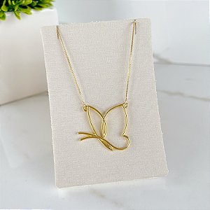Colar Folheado Ouro 18k Borboleta