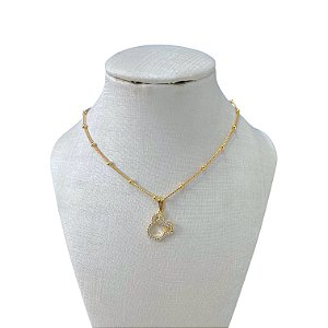 Colar Folheado Ouro 18k Bolinhas Mickey Cravejado