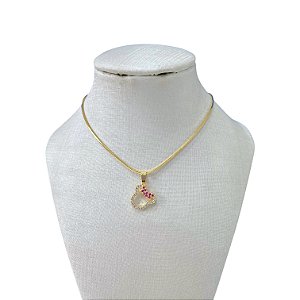 Colar Folheado Ouro 18k Laminada Minnei Cravejada
