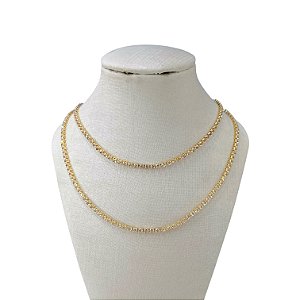 Colar Duplo Folheado Ouro 18k Riviera