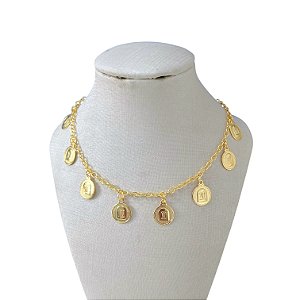 Colar Folheado Ouro 18k e Prata 925 Mandamentos