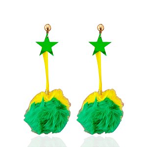 Brinco Pompom Brasil