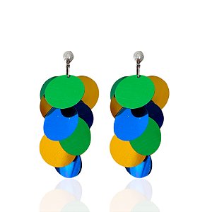 Brinco Lantejoulas Redondo Brasil