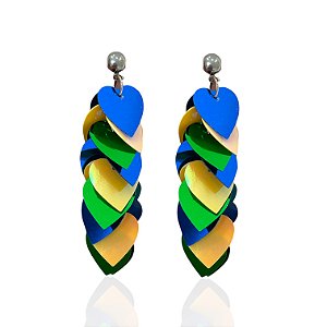 Brinco Lantejoulas Corações Pequenos Brasil