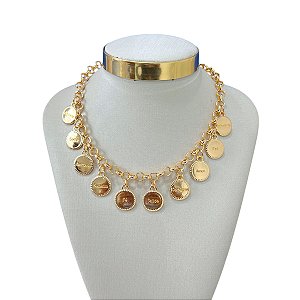 Colar Folheado Ouro 18k e Prata 925 Dizeres