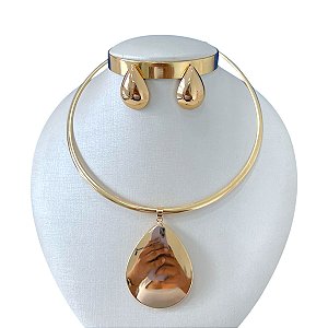 Conjunto Aro Bijuteria Formatos Abaulado