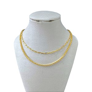 Choker Dupla Folheada Ouro 18k Riviera Elos