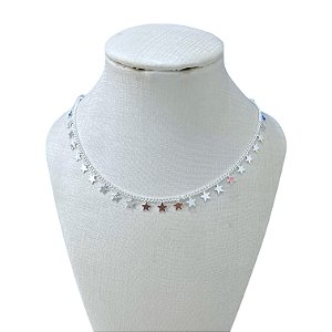 Choker Folheada Ouro 18k e Prata 925 Estrelas