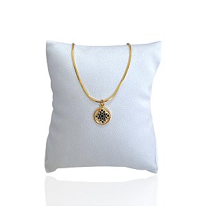 Pulseira Folheada Ouro 18k Laminada Redondo Trevo Cravejado