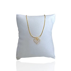 Pulseira Folheada Ouro 18k Laminada Coração Cravejado