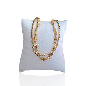 Pulseira Folheada Ouro 18k Torcida Riviera Colors