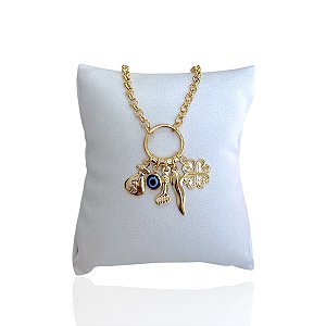 Pulseira Folheada Ouro 18k e Prata 925 Elos Português Patuá