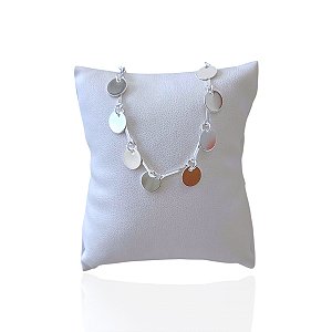 Pulseira Folheada Prata 925 Discos