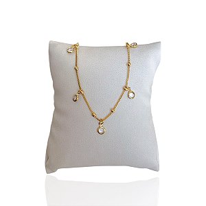 Pulseira Folheada Ouro 18k e Prata 925 Bolinhas Ponto de Luz