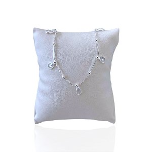 Pulseira Folheada Ouro 18k e Prata 925 Bolinhas Gotas Ponto de Luz