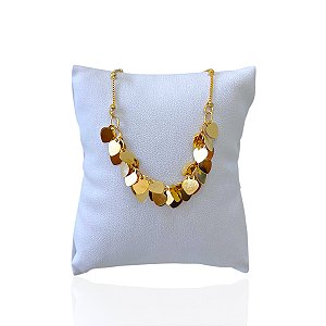 Pulseira Folheada Ouro 18k e Prata 925 Bolinhas Corações