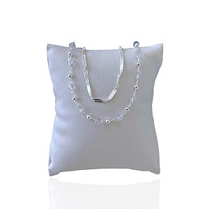 Pulseira Folheada Prata 925 Dupla Laminada Cristais