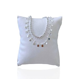 Pulseira Folheada Prata 925 Dupla Riviera Discos