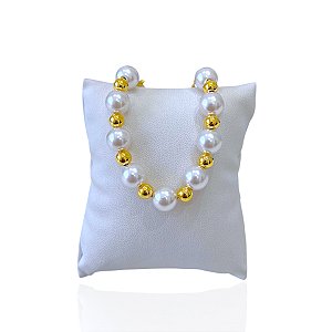 Pulseira Folheada Ouro 18k Bolinhas Pérolas