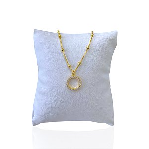 Pulseira Folheada Ouro 18k Bolinhas Mandala Cravejada