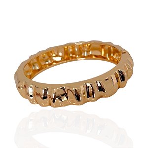 Bracelete Folheado Ouro 18k e Prata 925 Abaulado Ondas