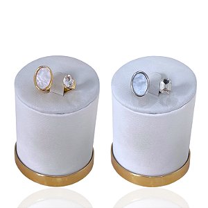 Anel Ajustável Bijuteria Dourado e Prata Madrepérola Ponto de Luz