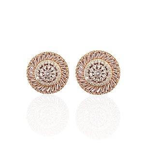 Brinco Folheado Ouro 18k e Prata 925 Mandala Cravejada