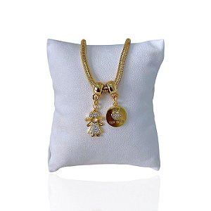 Pulseira Folheada Ouro 18k Malha Mandala Filho Cravejado