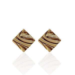 Brinco Folheado Ouro 18k Triangulo Trabalhado