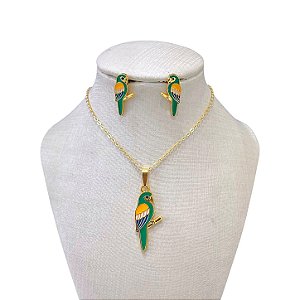 Conjunto Folheado Ouro 18k e Prata 925 Arara