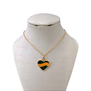 Colar Folheado Ouro 18k Coração do Brasil