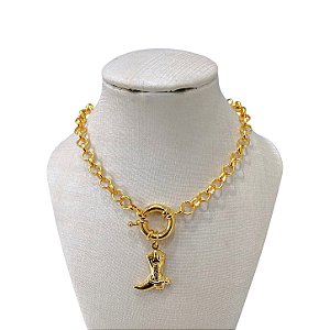Colar Folheado Ouro 18k Correntaria Elos Português Country Bota