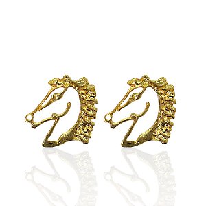 Brinco Folheado Ouro 18k Cavalo