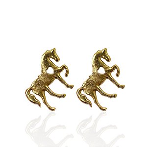 Brinco Folheado Ouro 18k Cavalo