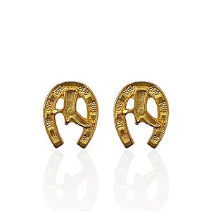 Brinco Folheado Ouro 18k Ferradura Bota