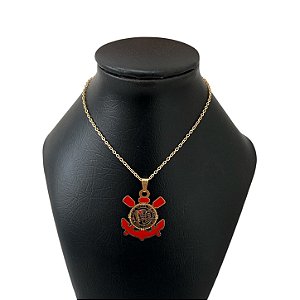 Corrente Masculina Bijuteria Dourado e Prata Time Futebol Clube