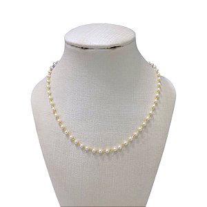 Colar Folheado Ouro 18k Bolinhas Pérolas