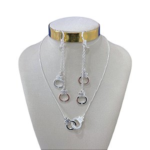 Conjunto Folheado Ouro 18k e Prata 925 Algemas
